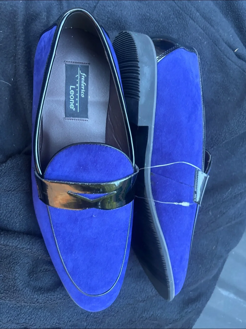 Men’s Suede Loafers in Royal Blue New Yorker Tuxedo Loafers